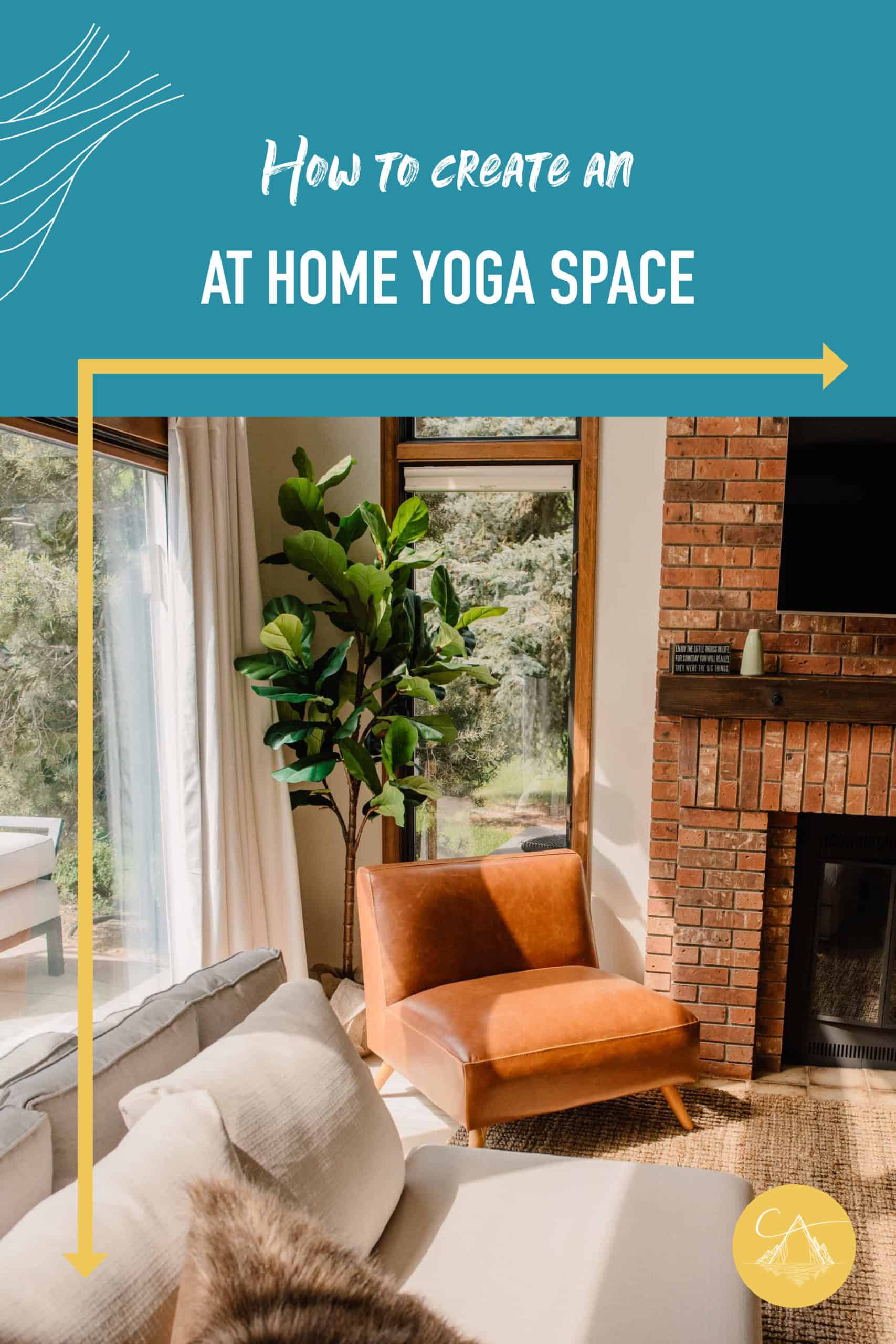"how to create an at home yoga space view of a living room